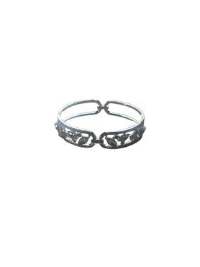 Silver Crystal Bracelet Marquise and Round Statement